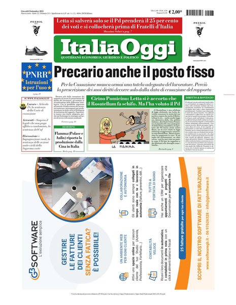 Italia oggi : quotidiano di economia finanza e politica